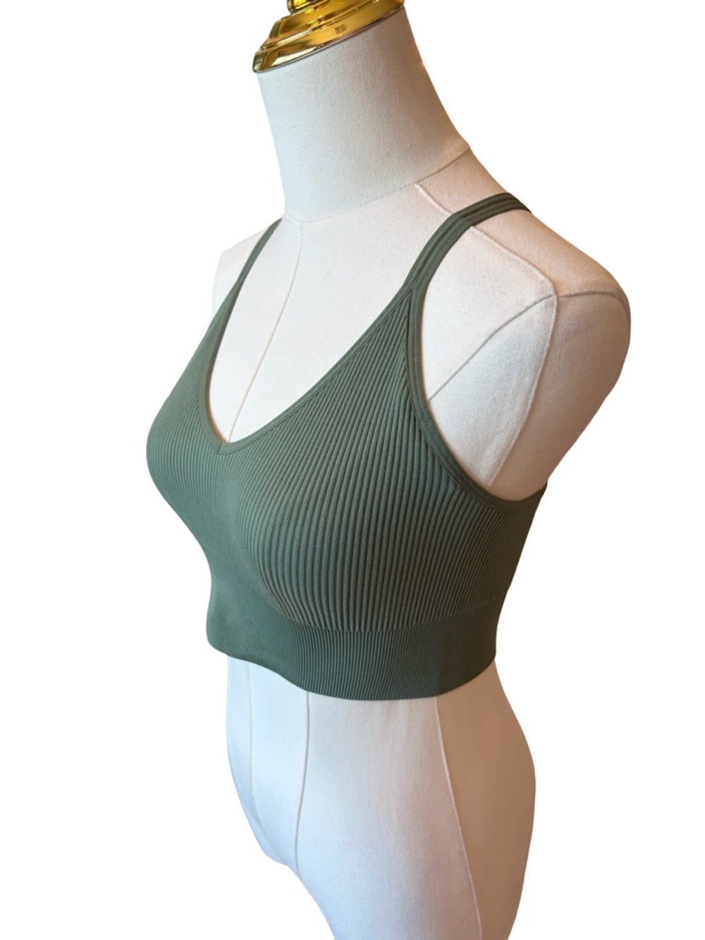 3/$15 NWOT SO Sage Seamless Criss Cross Ribbed Crop Top Bralette Medium - Picture 4 of 10